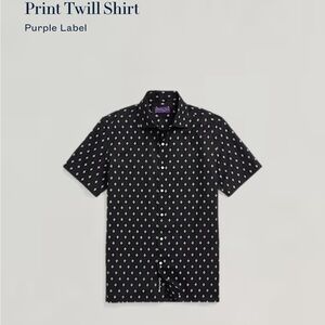 Ralph Lauren Purple Label black Print Twill Button down shirt